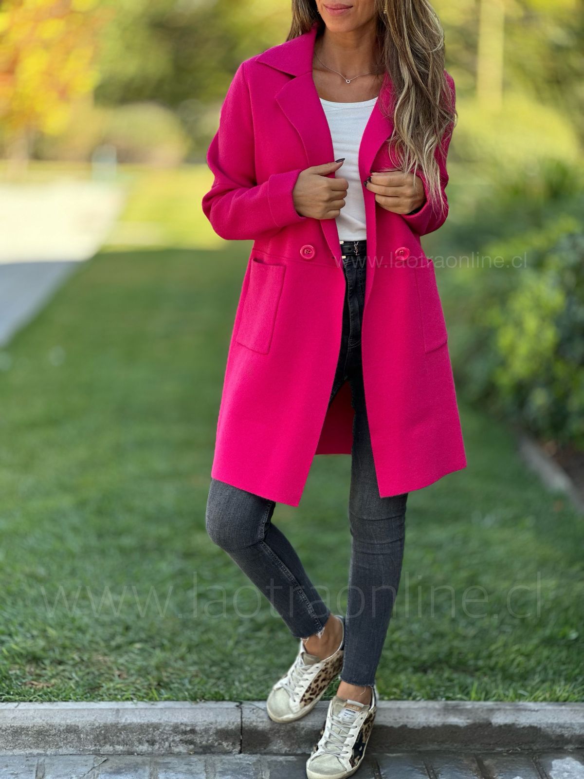 Abrigo Perla fucsia